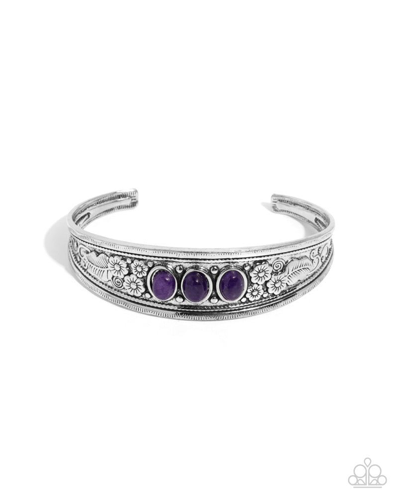 Flower Patch Picnic Purple Bracelet - Paparazzi Accessories