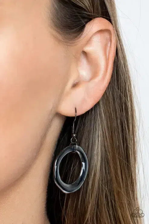 Forged In Fabulous Black Necklace - Paparazzi Accessories - free matching earrings -CarasShop.com - Paparazzi Jewelry by Cara Jewels