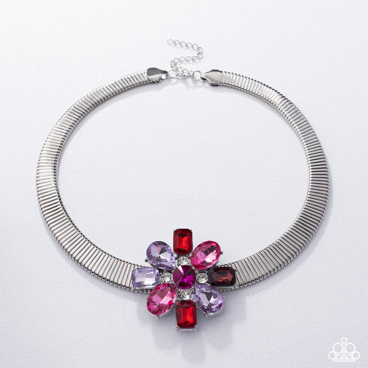 Forward Florals Multi Gem Flower Necklace - Paparazzi Accessories