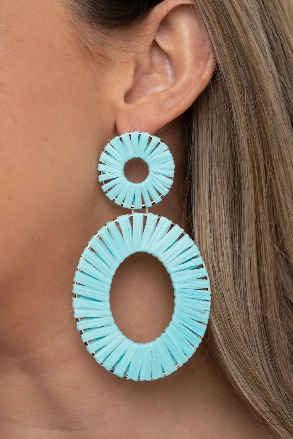 Foxy Flamenco Blue Earrings - Paparazzi Accessories