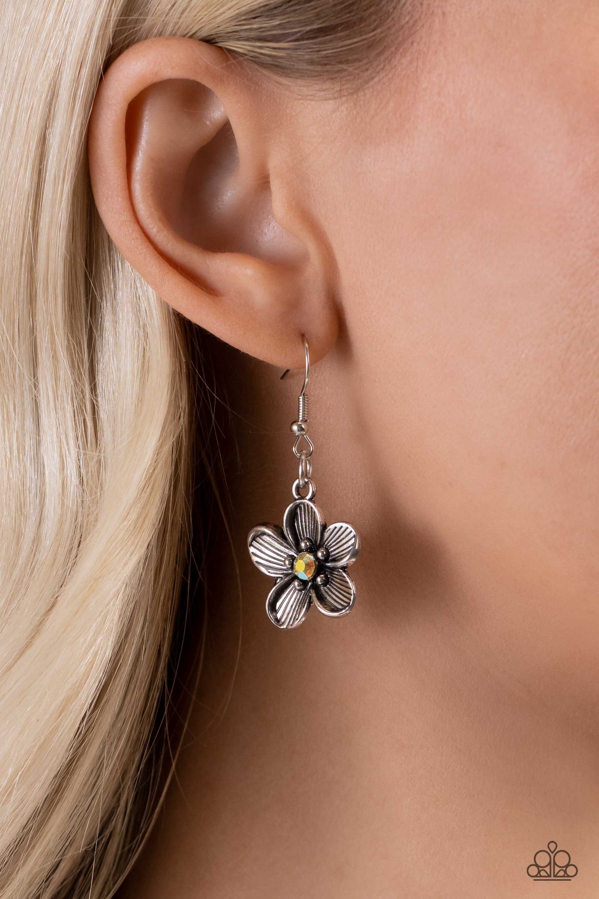 Free FLORAL Yellow Flower Necklace - Paparazzi Accessories - free matching earrings -CarasShop.com - Paparazzi Jewelry by Cara Jewels