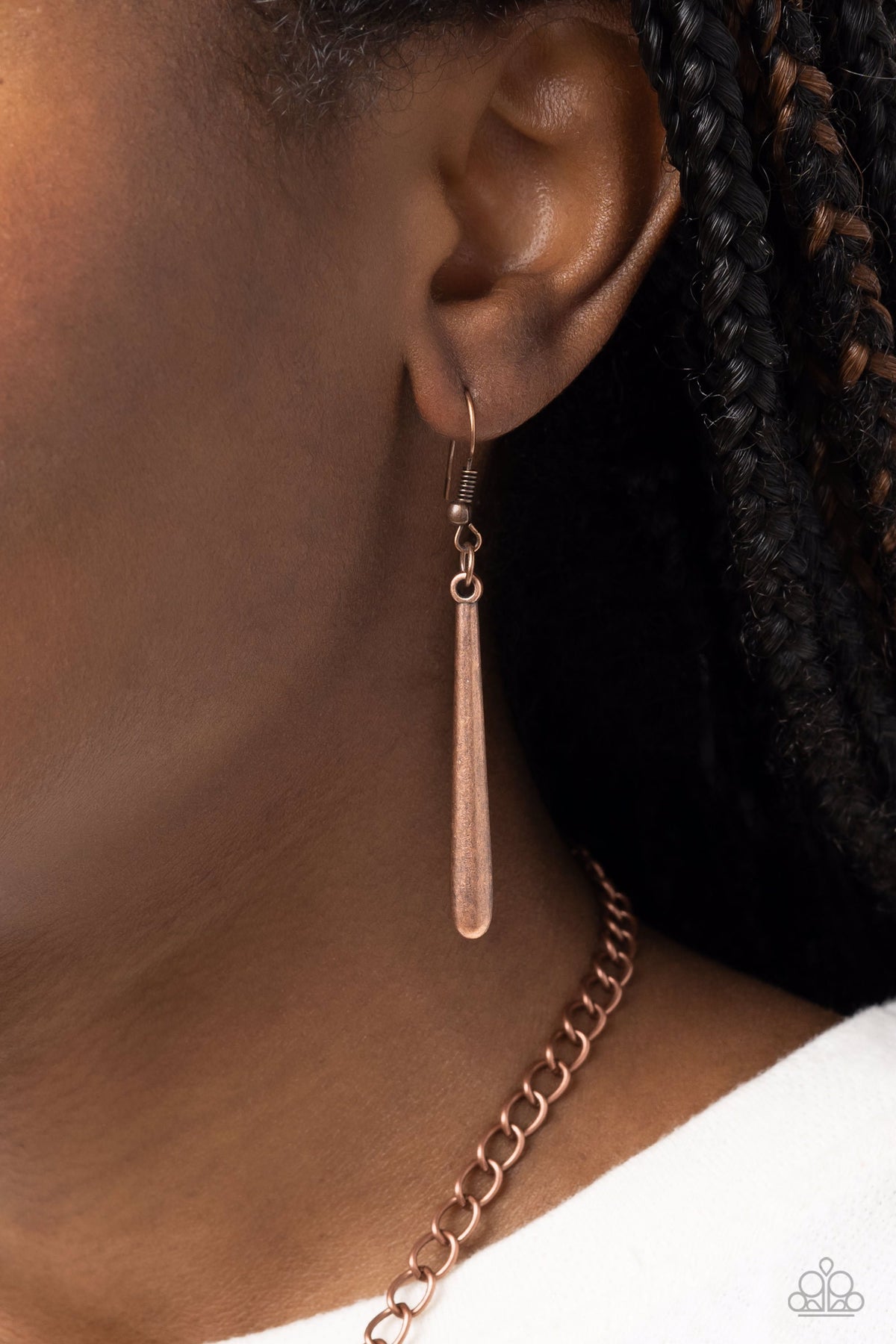 Fringe Festival Copper Necklace - Paparazzi Accessories - free matching earrings -CarasShop.com - Paparazzi Jewelry by Cara Jewels