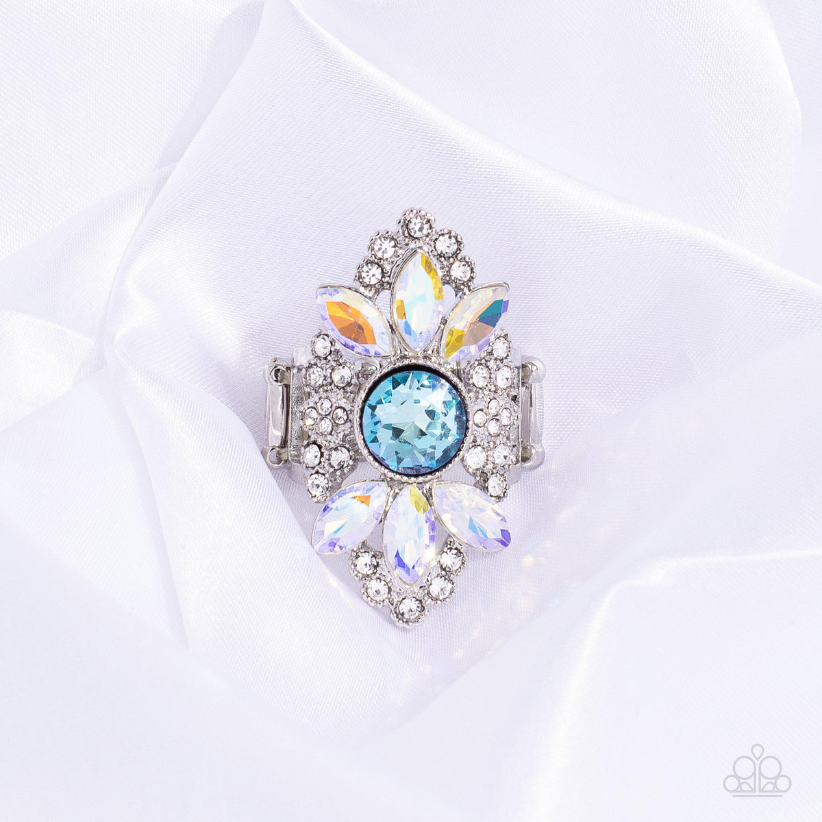 GLISTEN Here! Blue & Iridescent Ring - Paparazzi Accessories