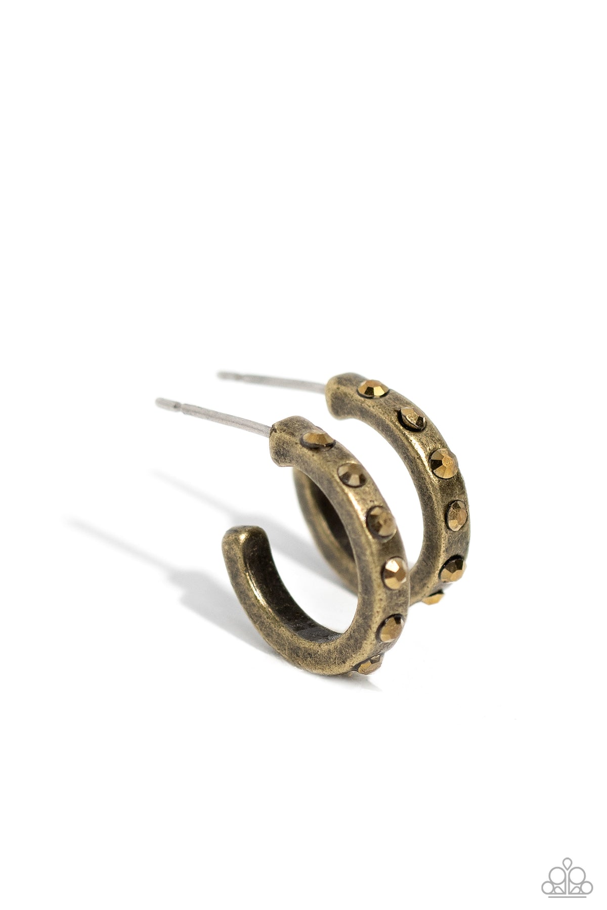 Gallant Glitz Brass Earring - Paparazzi Accessories