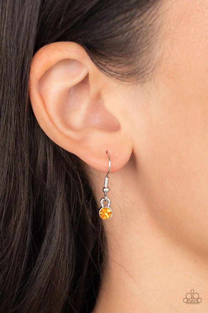 Garden Greetings Orange Necklace - Paparazzi Accessories - free matching earrings -CarasShop.com - Paparazzi Jewelry by Cara Jewels