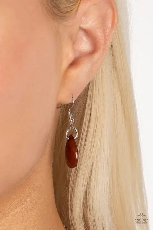 Garden of Grace Brown Necklace - Paparazzi Accessories - free matching earrings -CarasShop.com - Paparazzi Jewelry by Cara Jewels