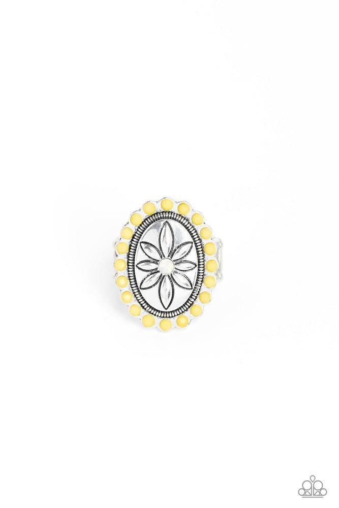 Garden Paradise Yellow Ring - Paparazzi Accessories