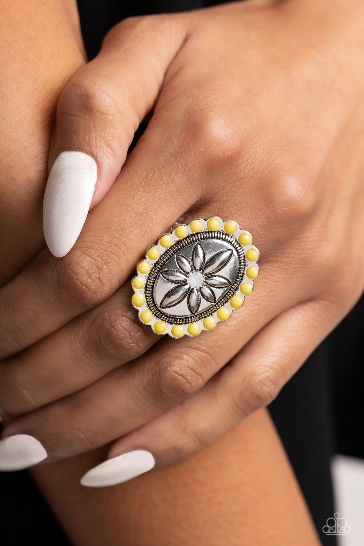 Garden Paradise Yellow Ring - Paparazzi Accessories