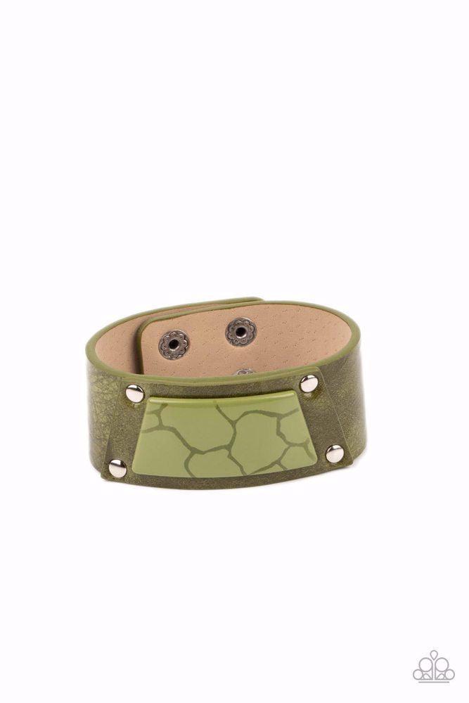 Geo Glamper Green Bracelet - Paparazzi Accessories