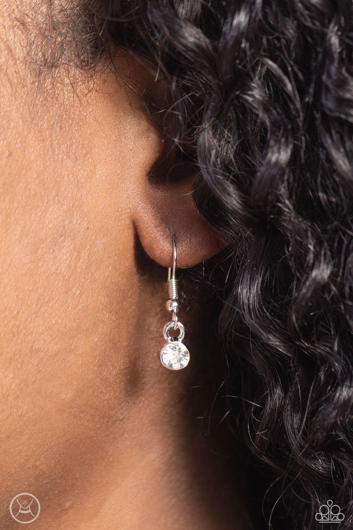 Get Up and GROW White Rhinestone Choker Necklace - Paparazzi Accessories - free matching earrings -CarasShop.com - Paparazzi Jewelry by Cara Jewels