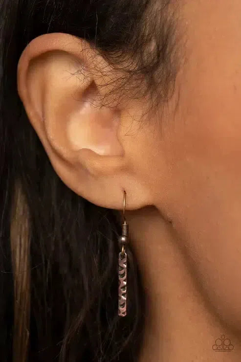 Getting The Hang of Things Copper Necklace - Paparazzi Accessories - free matching earrings -CarasShop.com - Paparazzi Jewelry by Cara Jewels