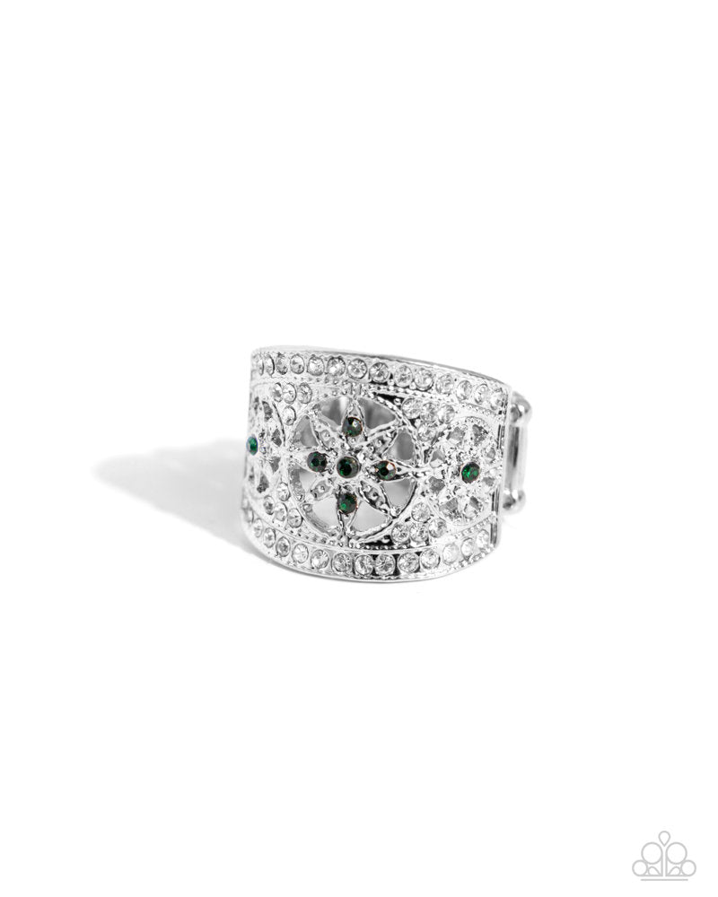 Gilded Glitz Green Ring - Paparazzi Accessories