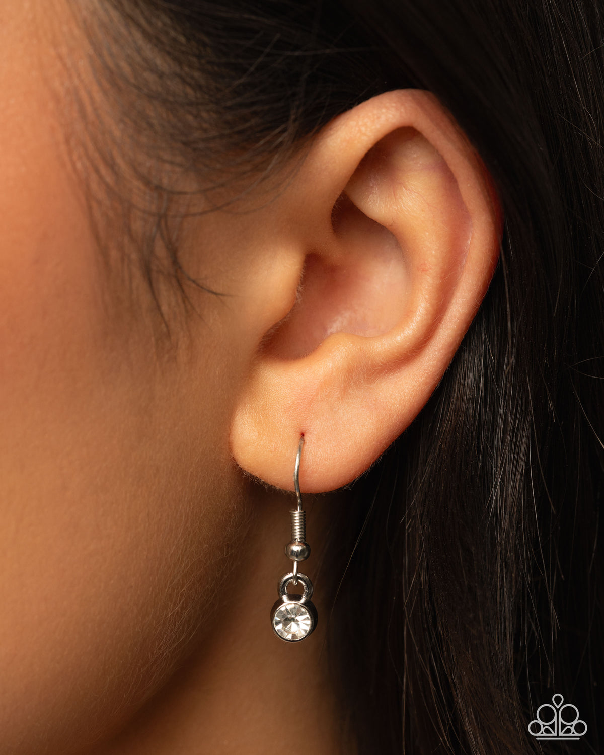 Glamorous Garden White Gem Flower Necklace - Paparazzi Accessories - free matching earrings - CarasShop.com - Paparazzi Jewelry by Cara Jewels