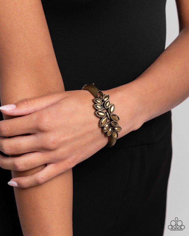 Glamorously Garnished Brass Bracelet - Paparazzi Accessories