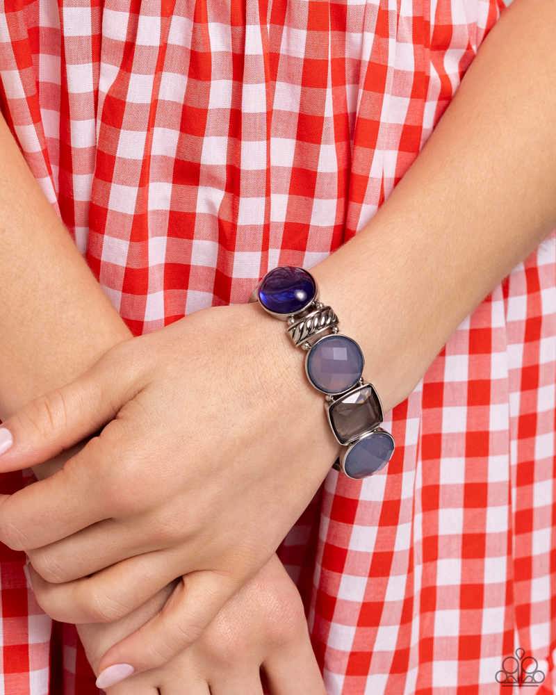 Glassy Generosity Blue Bracelet - Paparazzi Accessories