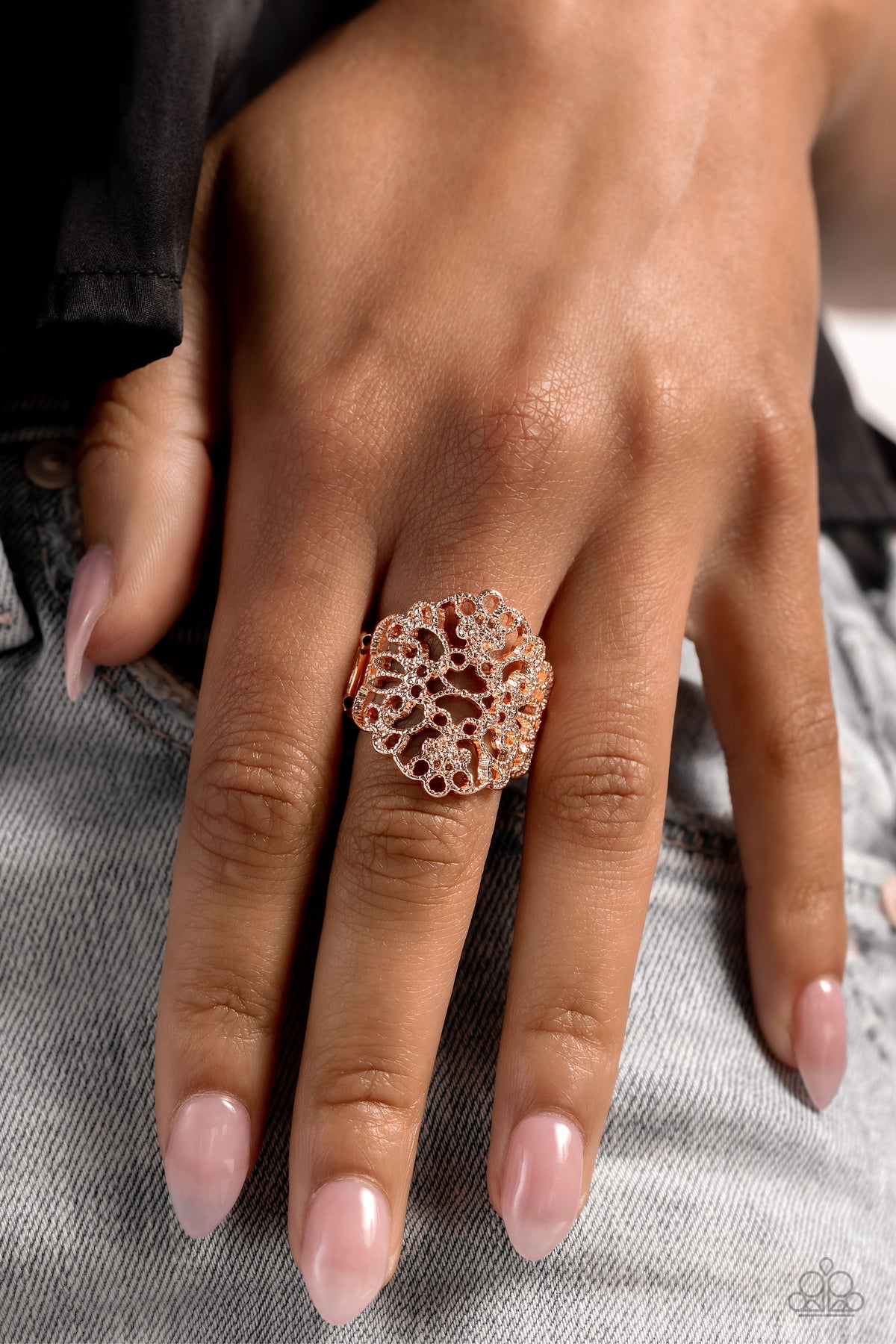 Glistening Gentry Rose Gold Ring - Paparazzi Accessories