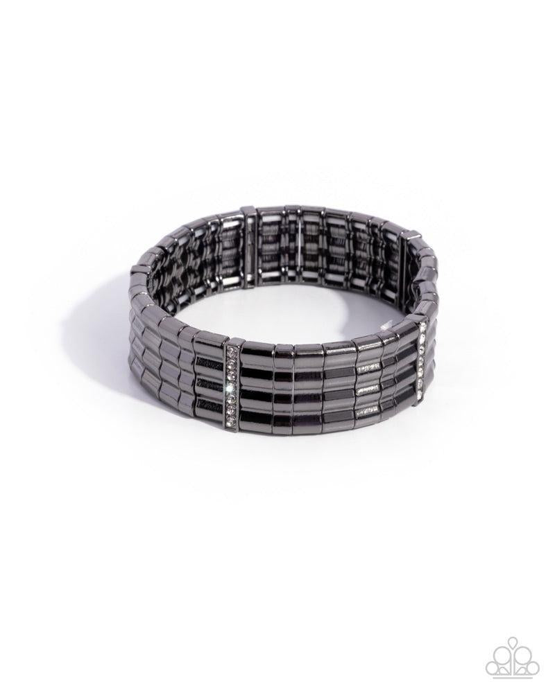 Glistening Getaway Gunmetal Black Bracelet - Paparazzi Accessories