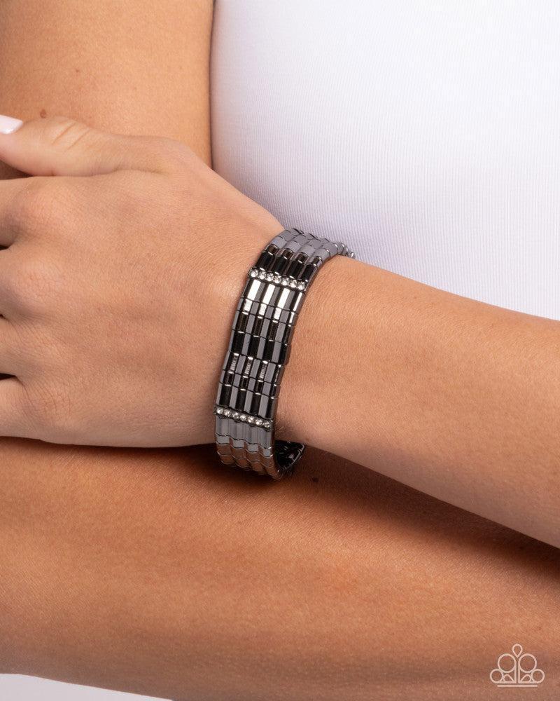 Glistening Getaway Gunmetal Black Bracelet - Paparazzi Accessories