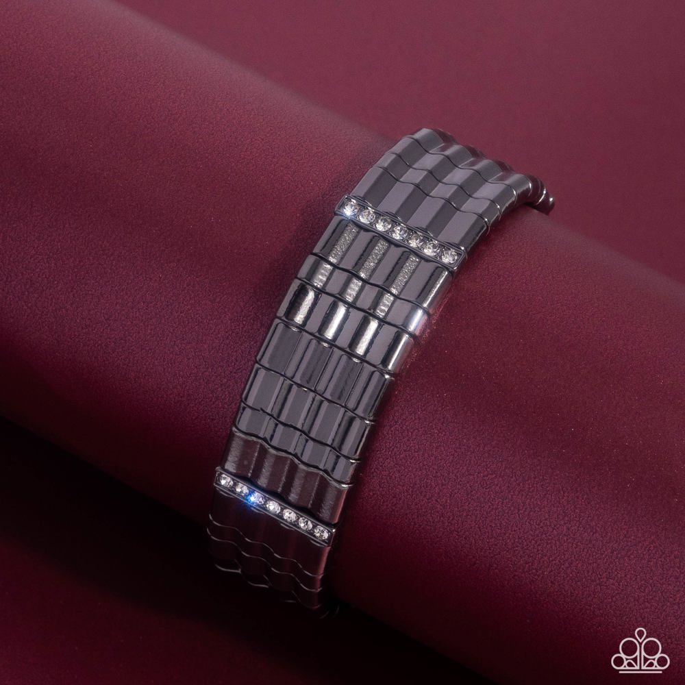 Glistening Getaway Gunmetal Black Bracelet - Paparazzi Accessories