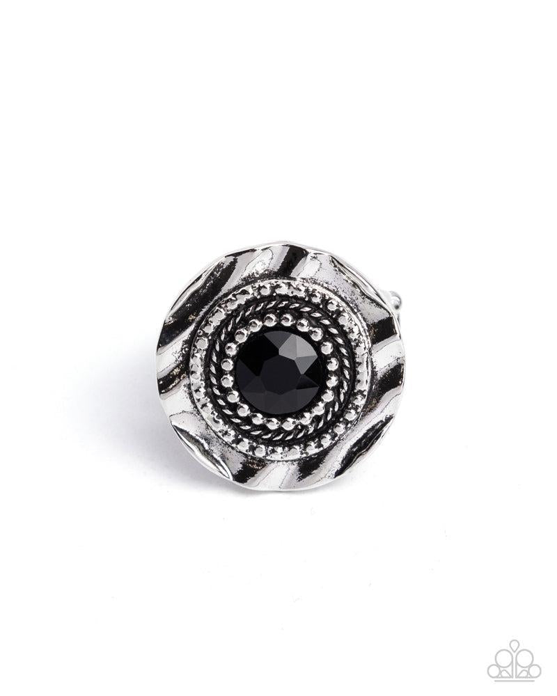 Glistening Grotto Black Ring - Paparazzi Accessories