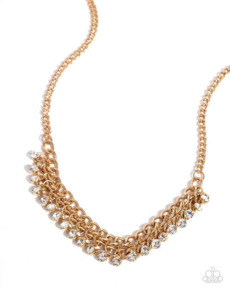 Glow and Grind Gold Necklace - Paparazzi Accessories