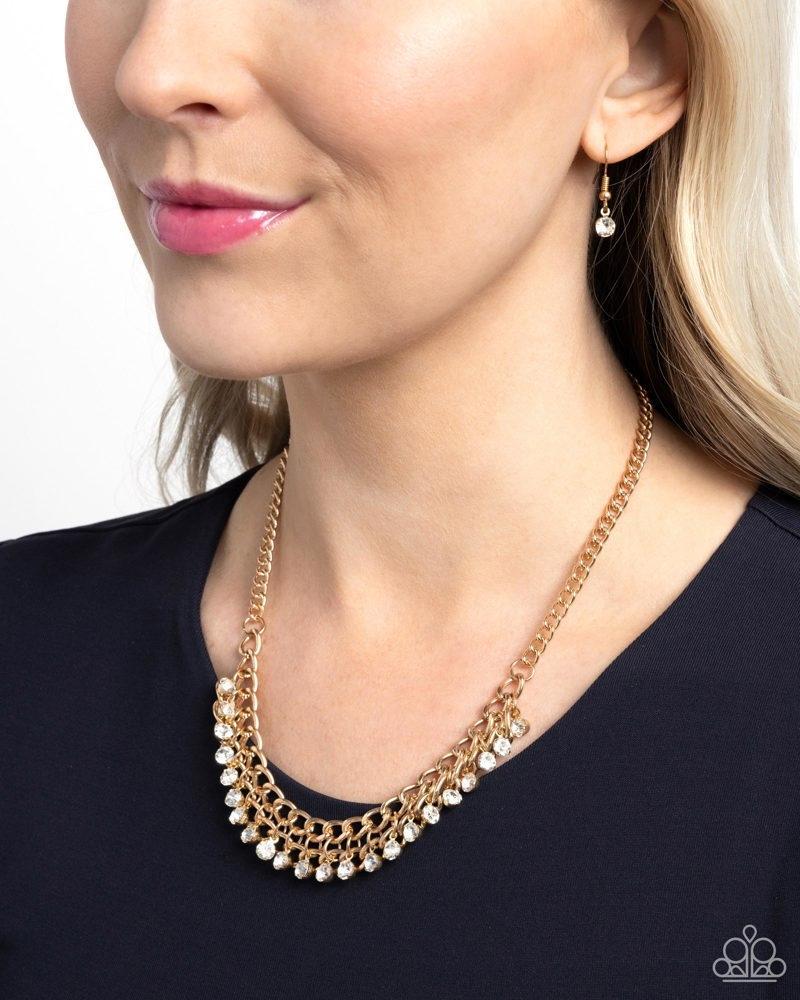 Glow and Grind Gold Necklace - Paparazzi Accessories