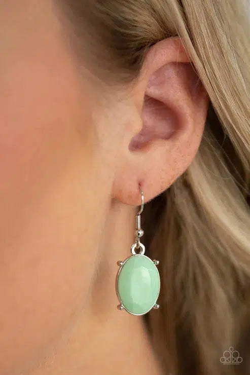Goddess Glow Mint Green Bead Necklace - Paparazzi Accessories - free matching earrings -CarasShop.com - Paparazzi Jewelry by Cara Jewels
