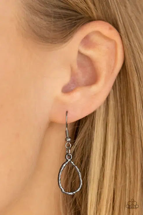 Going for Grit Black Necklace - Paparazzi Accessories - free matching earrings -CarasShop.com - Paparazzi Jewelry by Cara Jewels