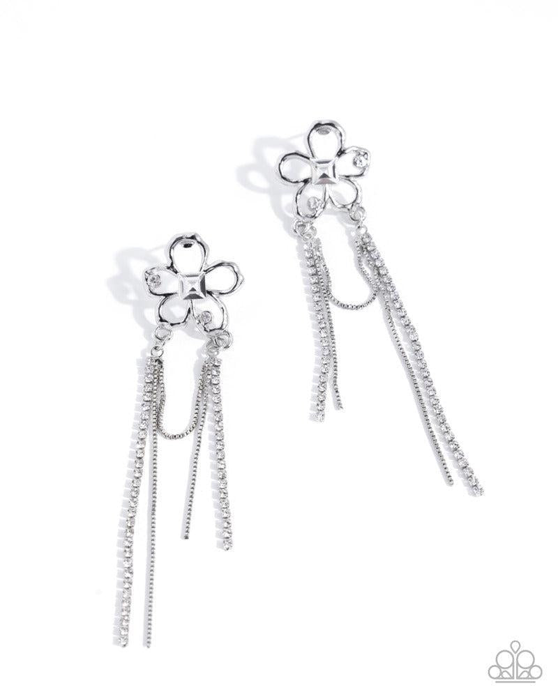 Good Luck Babe! White Earrings - Paparazzi Accessories