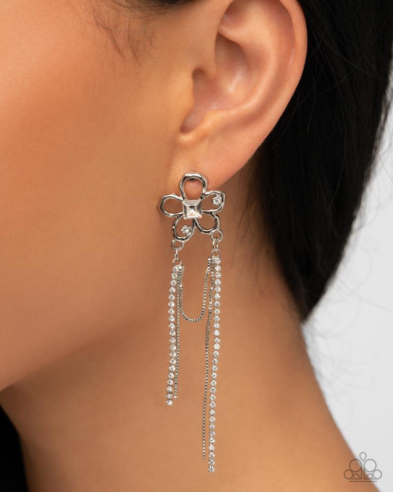 Good Luck Babe! White Earrings - Paparazzi Accessories