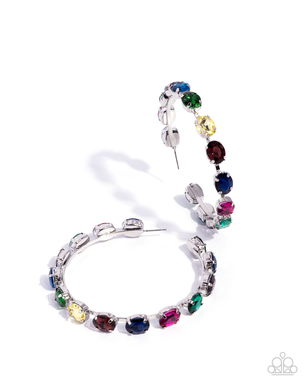Grand Finale Glitz Multi Gem Hoop Earrings - Paparazzi Accessories