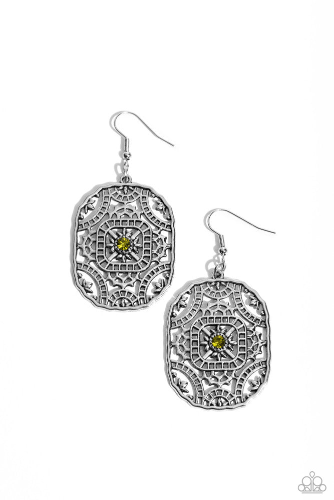 Greco-Roman Romance Green Earrings - Paparazzi Accessories