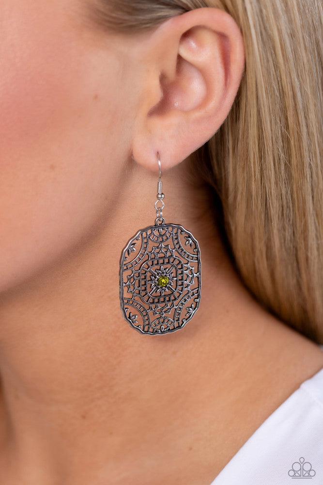 Greco-Roman Romance Green Earrings - Paparazzi Accessories