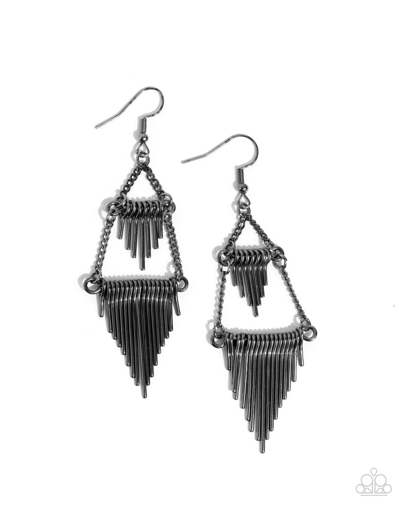 Greco Grotto Black Earrings - Paparazzi Accessories