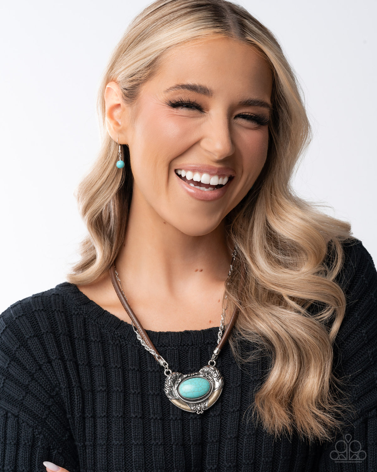 Grounded Gesture Turquoise Blue Stone Necklace - Paparazzi Accessories