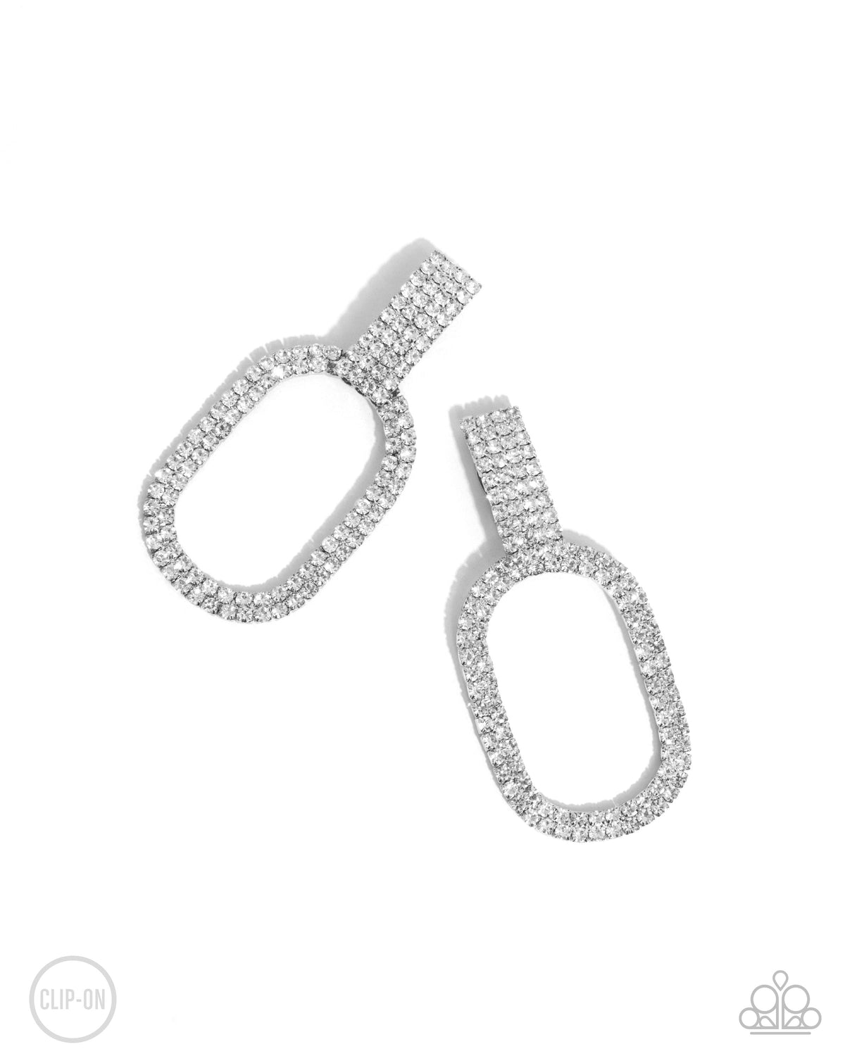 Guarded Glitz White Earrings - Paparazzi Accessories