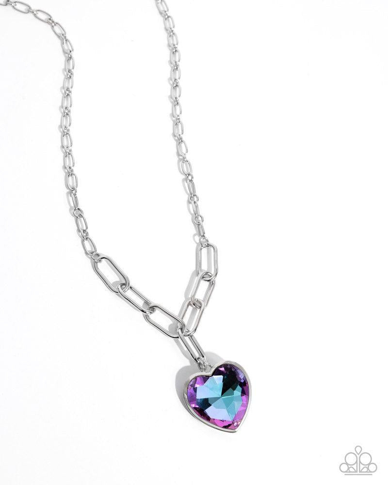 HAUTE Heart Purple Gem Necklace - Paparazzi Accessories