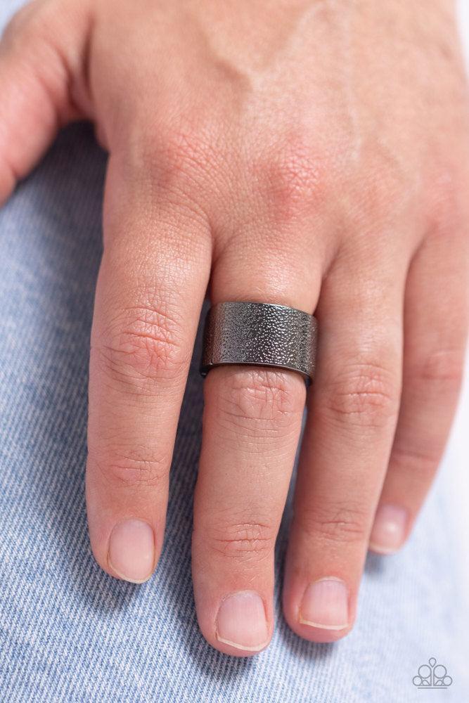 Hammer Fist Gunmetal Black Men's Ring - Paparazzi Accessories