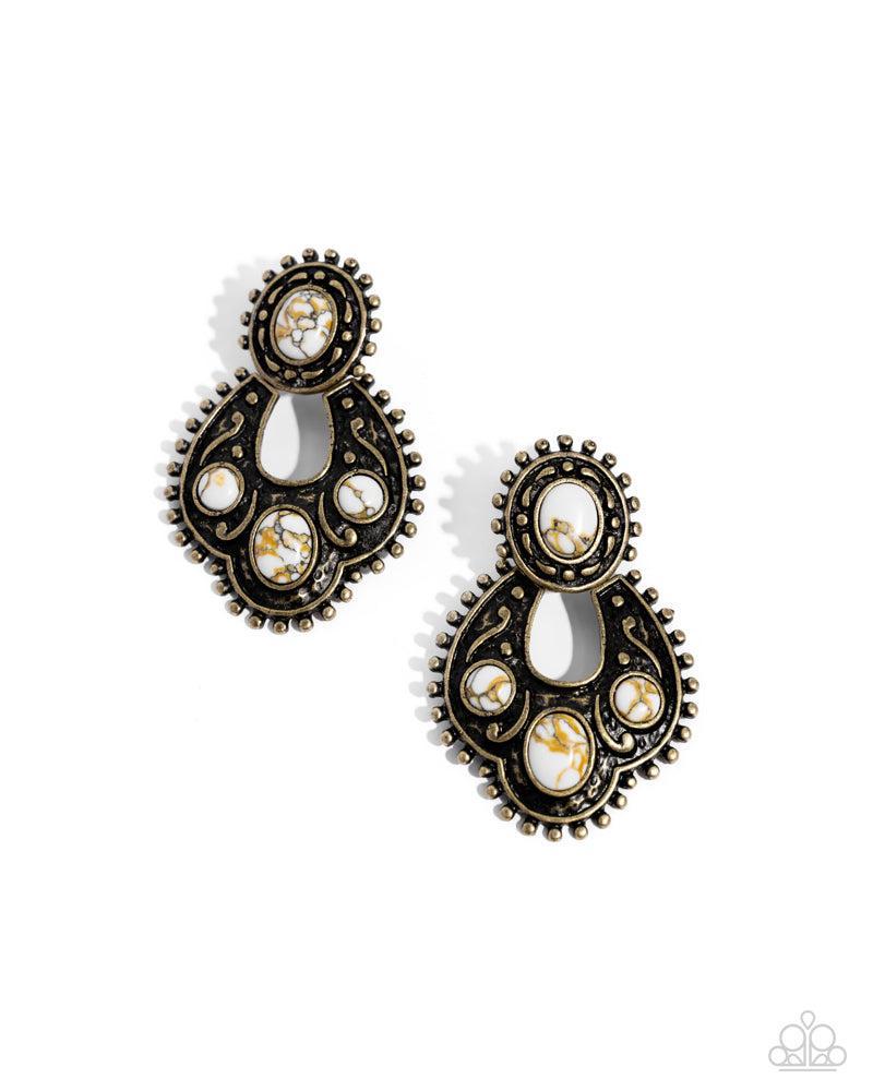 Handcrafted Horseshoe Brass Earrings - Paparazzi Accessories