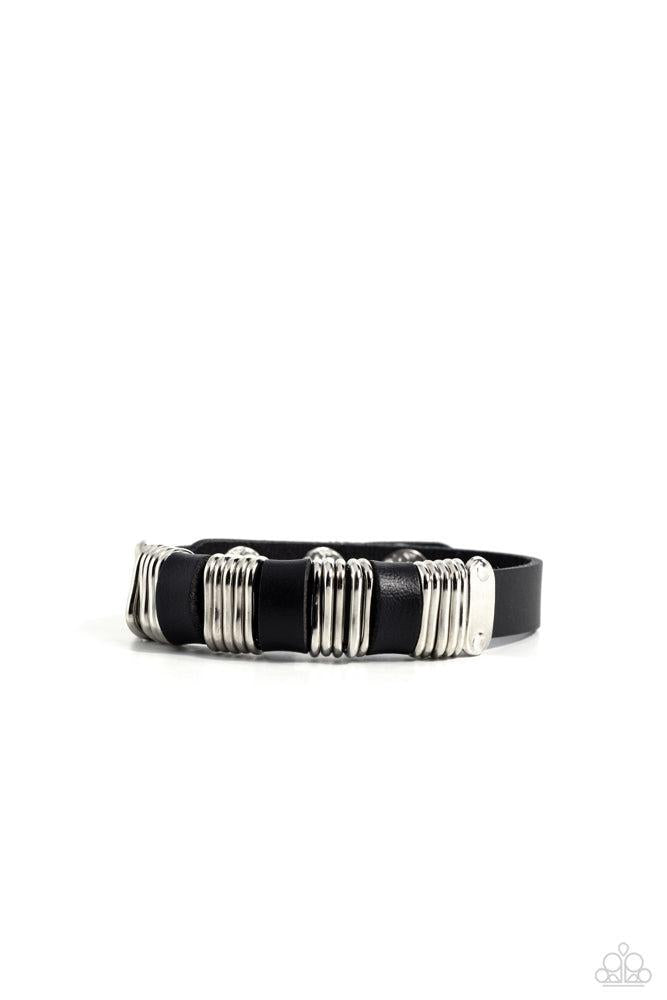 Hardware Hustle Black Urban Bracelet - Paparazzi Accessories