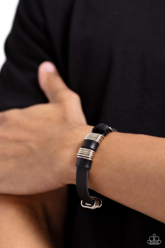 Hardware Hustle Black Urban Bracelet - Paparazzi Accessories