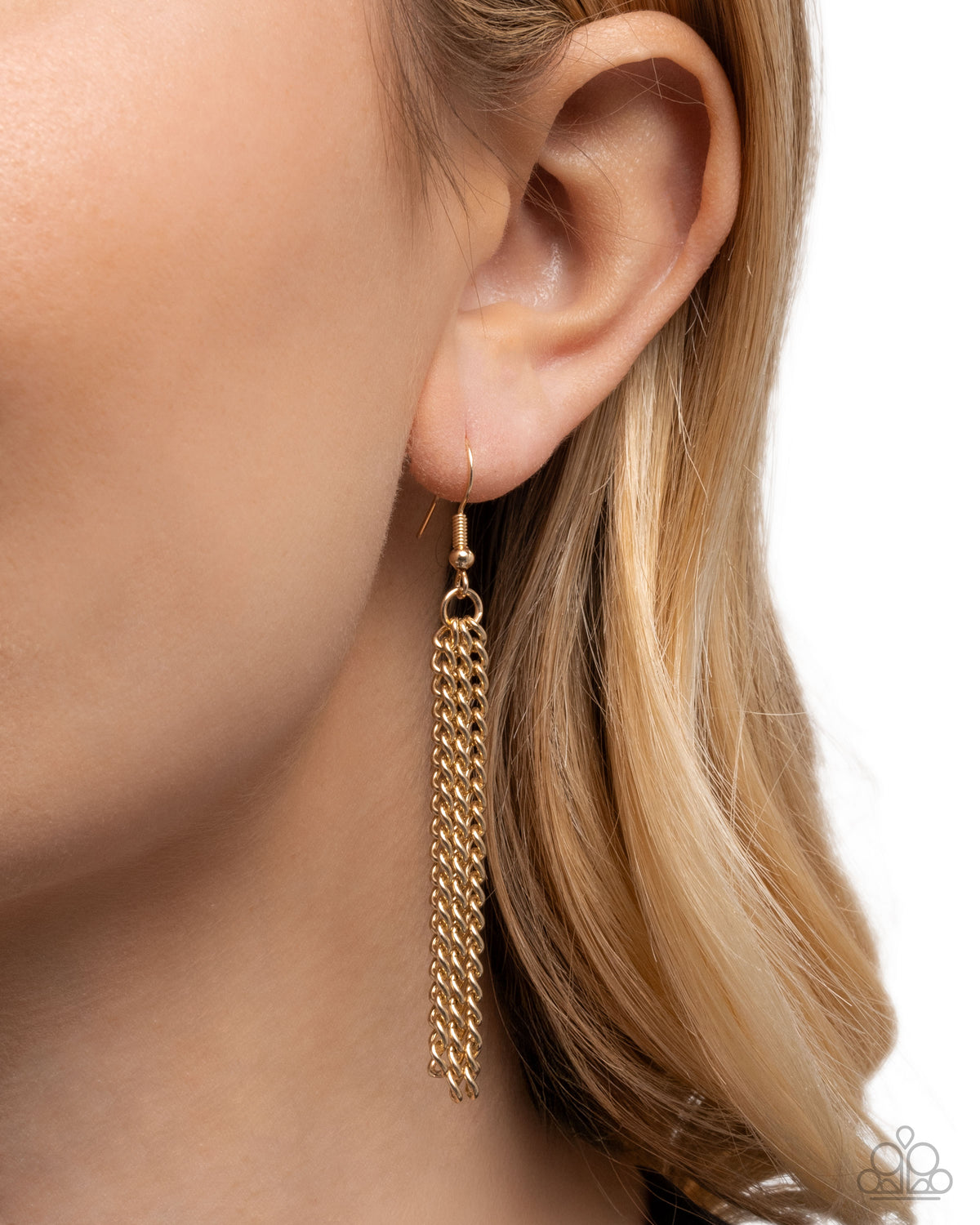 Heartfelt Honor Gold & White Gem Angel Wing Heart Necklace - Paparazzi Accessories - free matching earrings - CarasShop.com - Paparazzi Jewelry by Cara Jewels