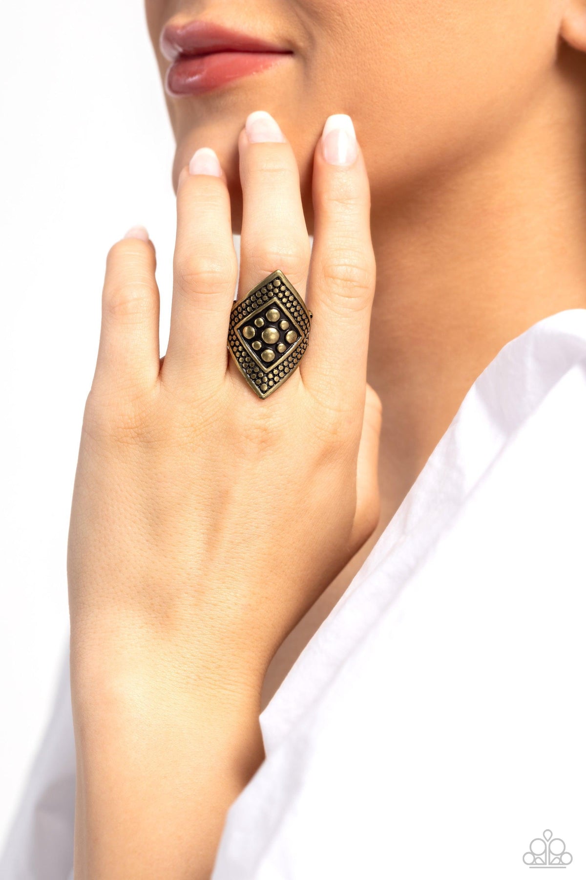 Hey Hot STUD Brass Ring - Paparazzi Accessories