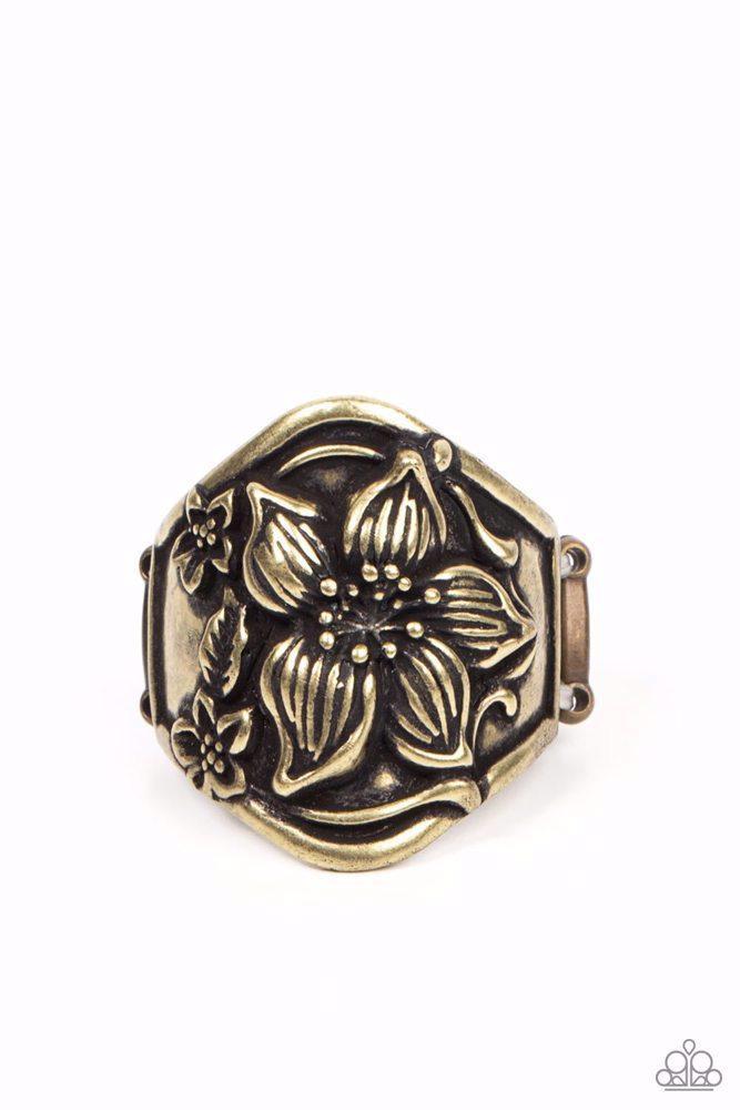 Hibiscus Harbor Brass Ring - Paparazzi Accessories