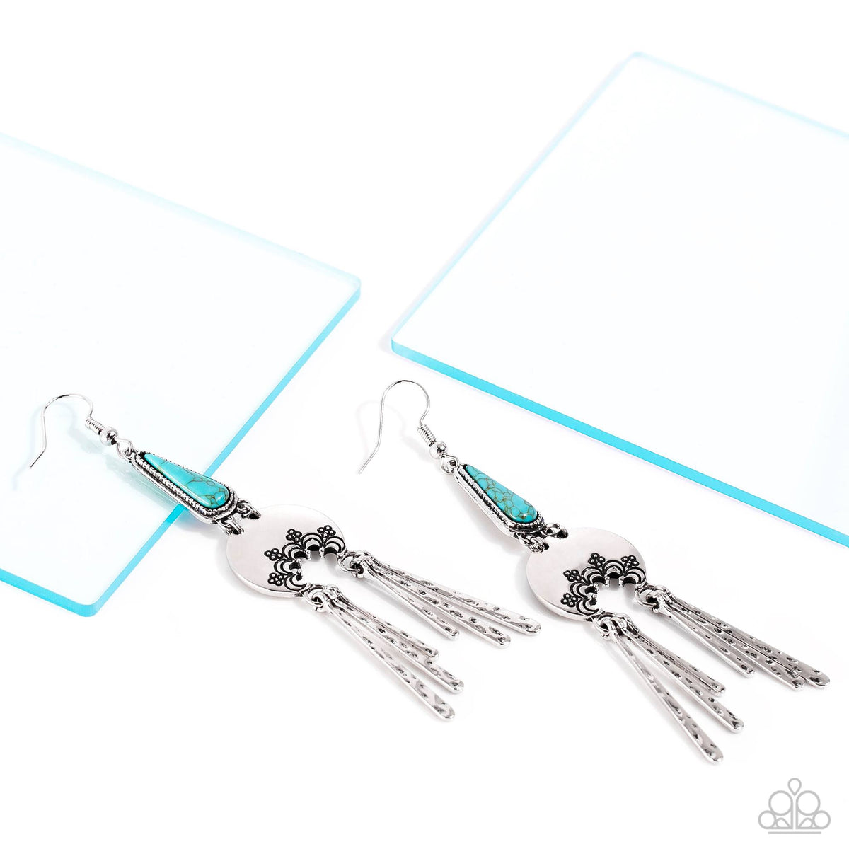 Highland Haute Turquoise Blue Stone Earrings - Paparazzi Accessories