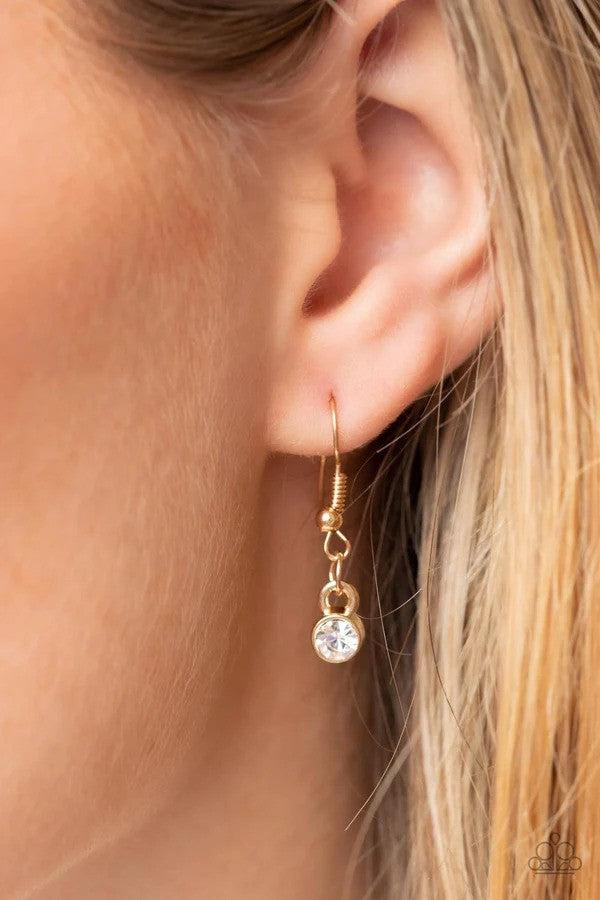 Highlight of My Life Gold Necklace - Paparazzi Accessories - free matching earrings -CarasShop.com - Paparazzi Jewelry by Cara Jewels