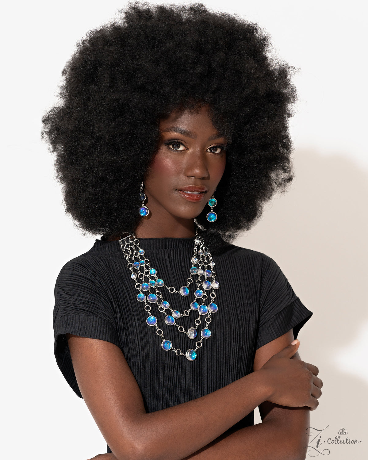 Hypnotic 2023 Zi Collection Necklace - Paparazzi Accessories stylized on model wearing black - CarasShop.com - Paparazzi Jewelry by Cara Jewels