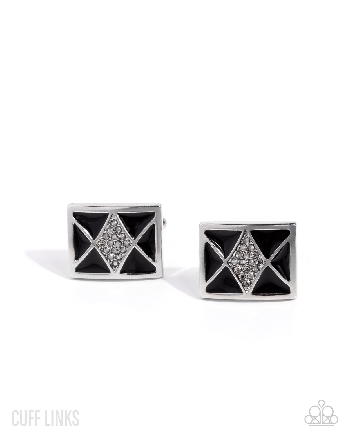 Iconic Invitation Black & White Rhinestone Cuff Links - Paparazzi Accessories