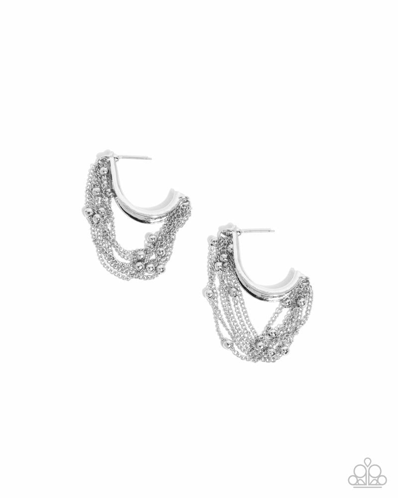 Immaculate Impression Silver Earrings - Paparazzi Accessories