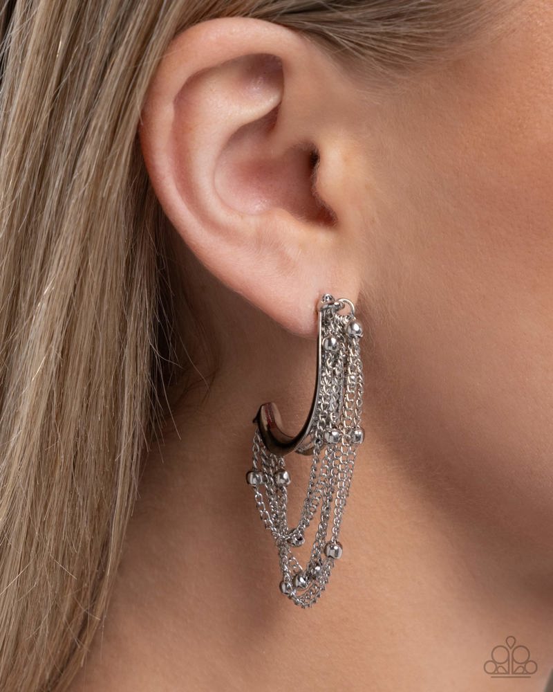 Immaculate Impression Silver Earrings - Paparazzi Accessories